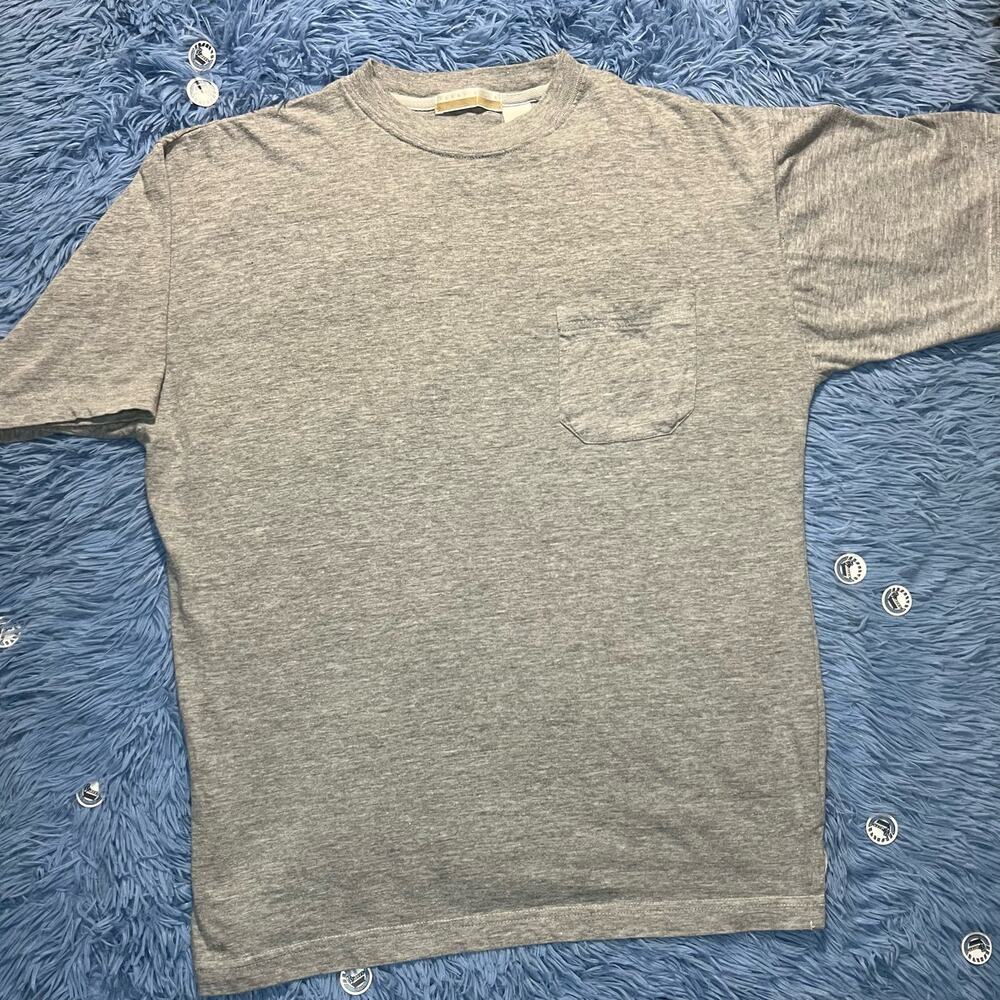 VINTAGE Perry Ellis Pocket Shirt Size Medium Mens Gray Casual